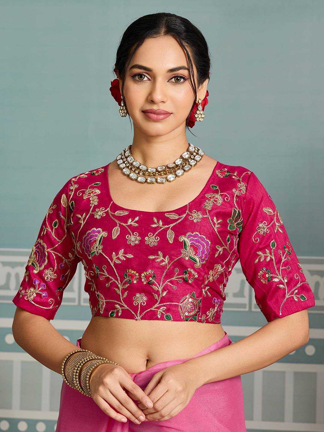 Georgette  Embroidered Cutwork Saree