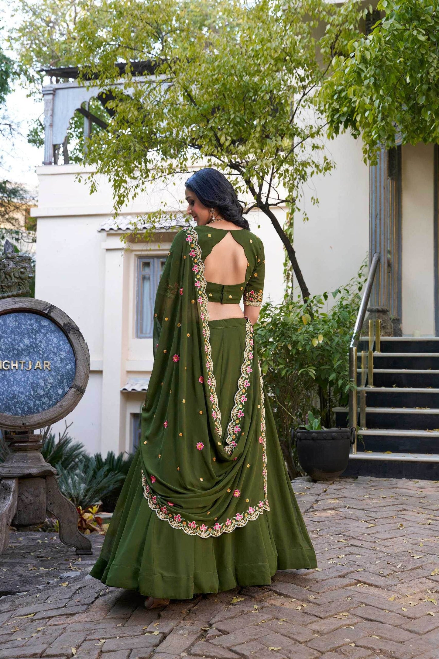 Georgette Green Lehengas Festive Collection for Elegance - MYLUXURY LANE ENTERPRISE