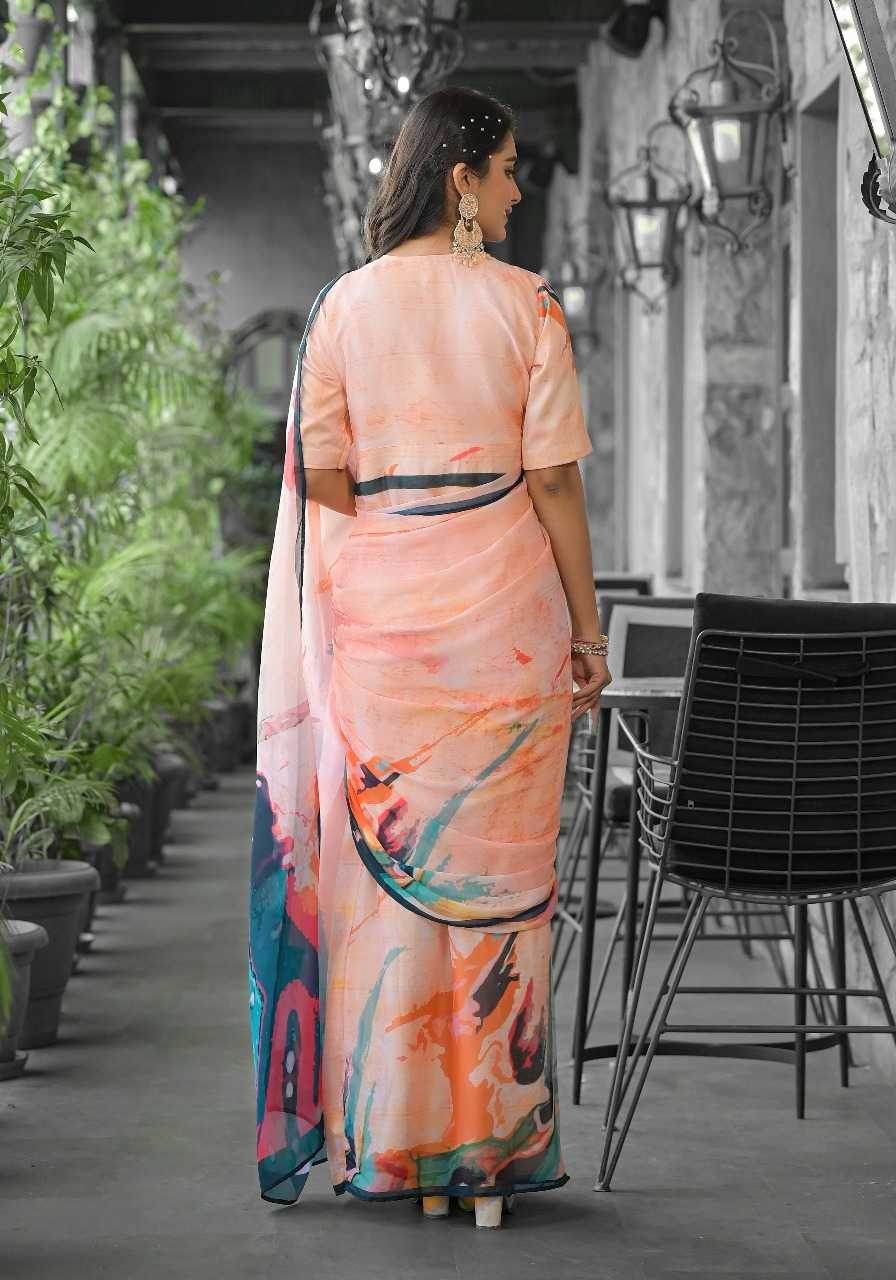 Georgette Designer Ready To Wear Saree - MYLUXURY LANE ENTERPRISE