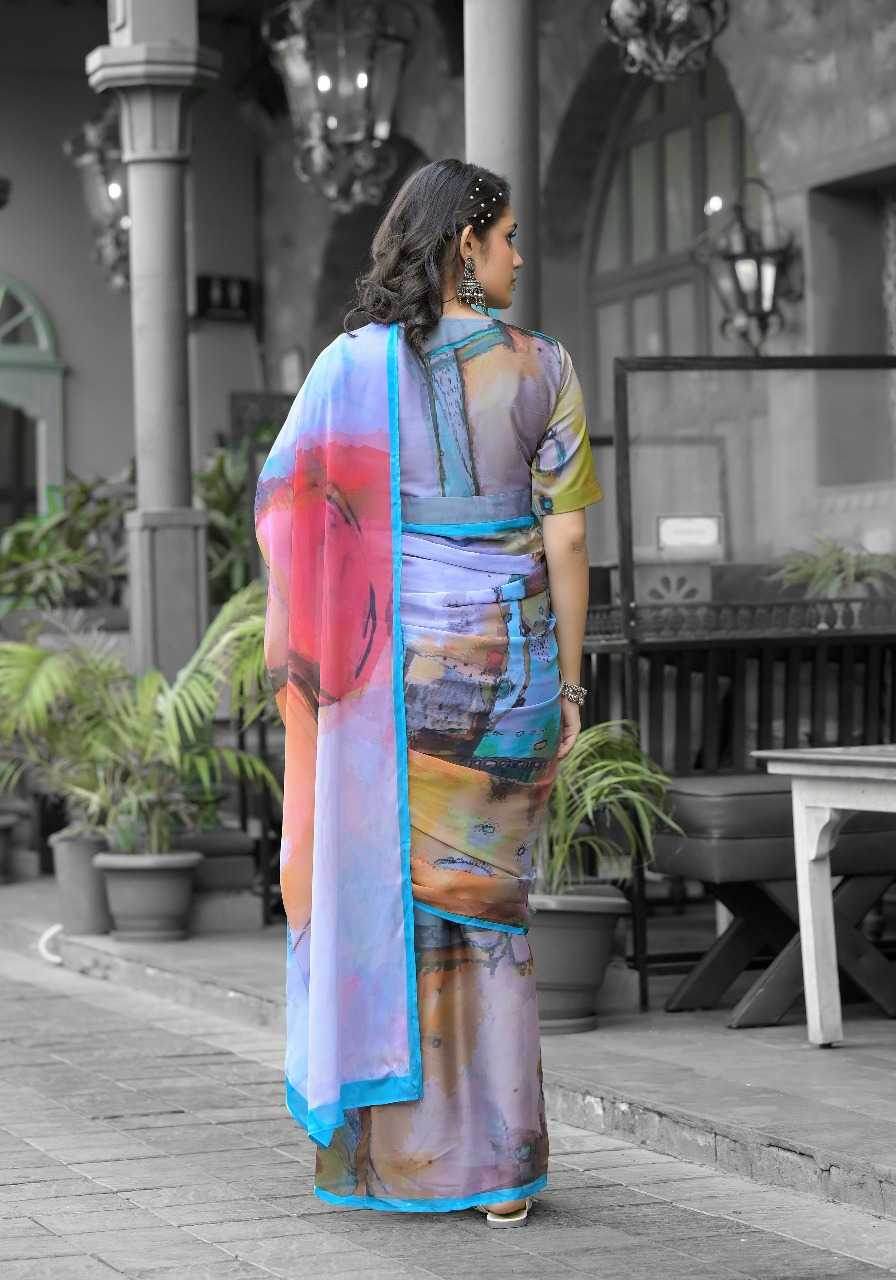 Georgette Designer Ready To Wear Saree - MYLUXURY LANE ENTERPRISE