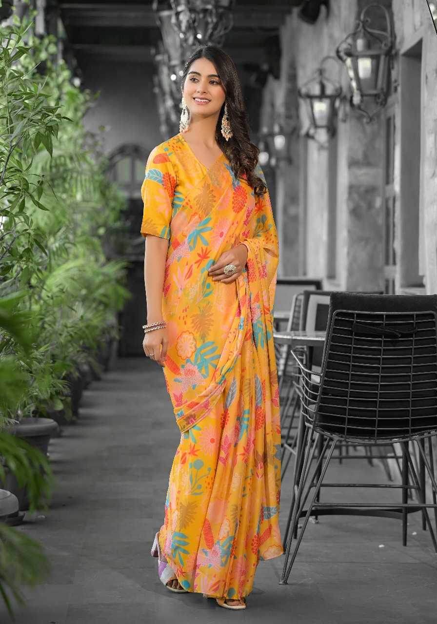 Georgette Designer Ready To Wear Saree - MYLUXURY LANE ENTERPRISE