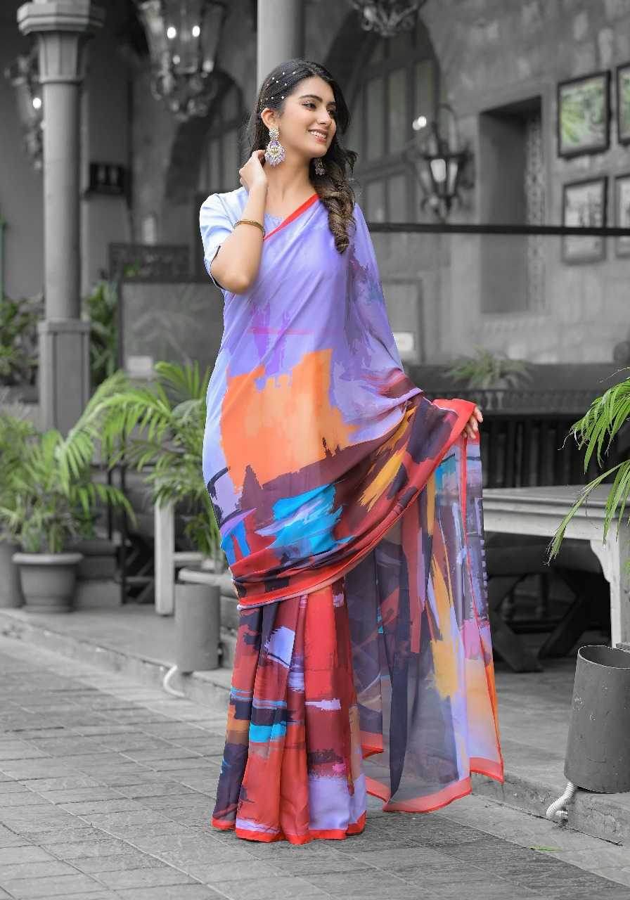 Georgette Designer Ready To Wear Saree - MYLUXURY LANE ENTERPRISE