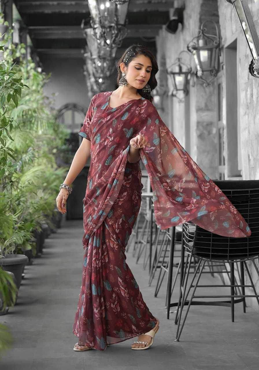 Georgette Designer Ready To Wear Saree - MYLUXURY LANE ENTERPRISE