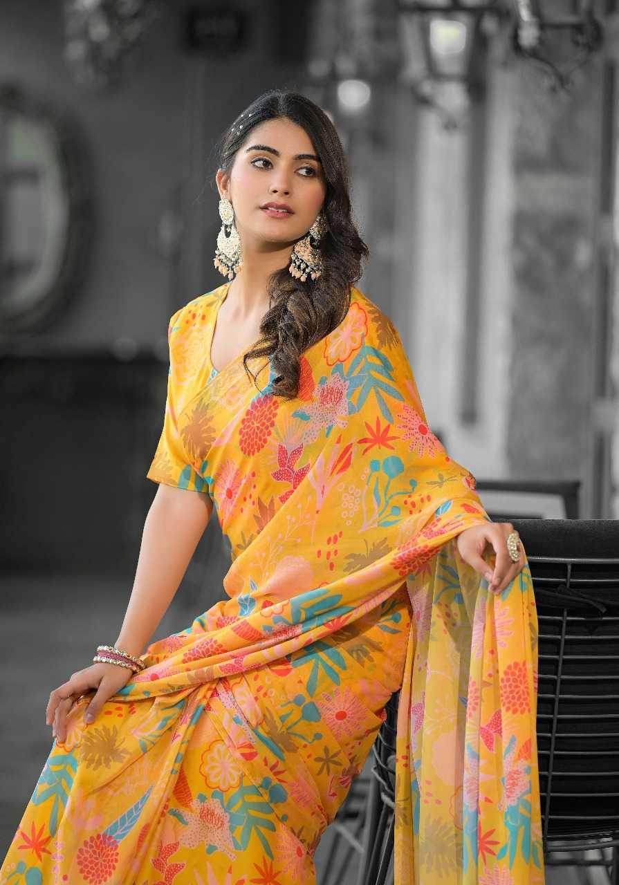 Georgette Designer Ready To Wear Saree - MYLUXURY LANE ENTERPRISE