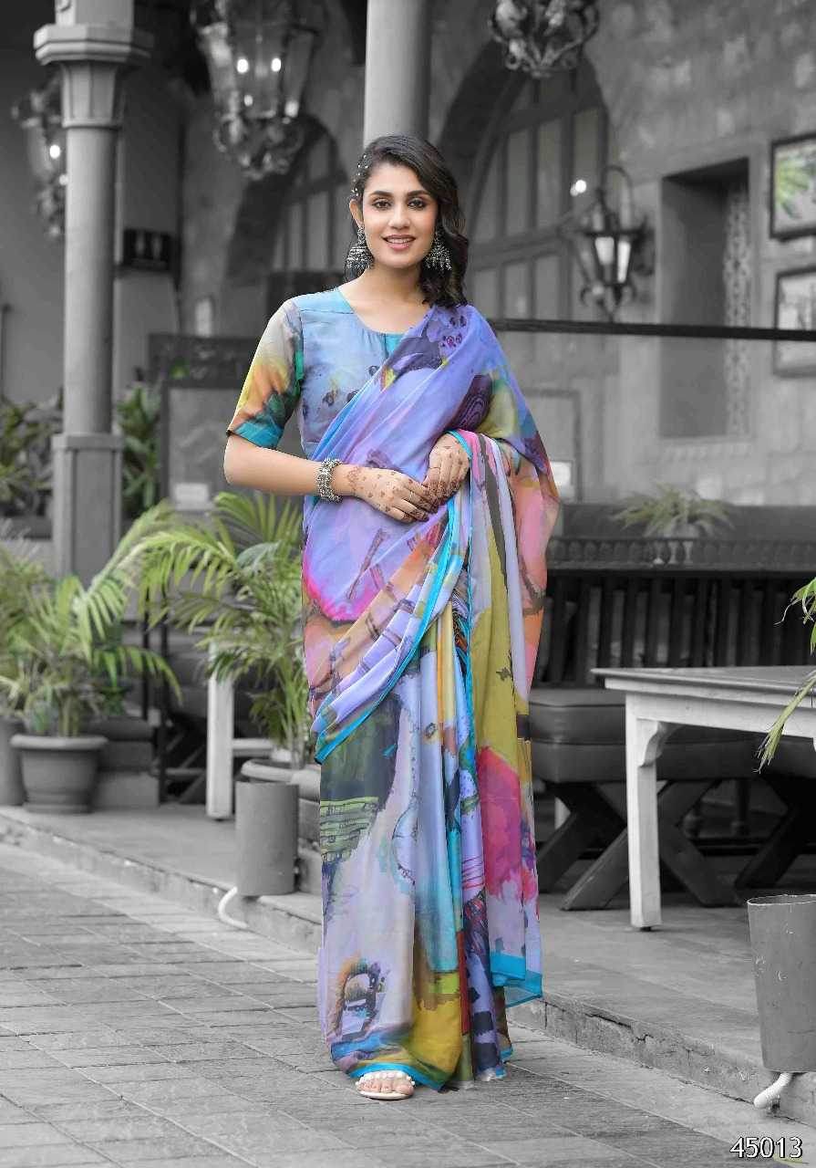Georgette Designer Ready To Wear Saree - MYLUXURY LANE ENTERPRISE
