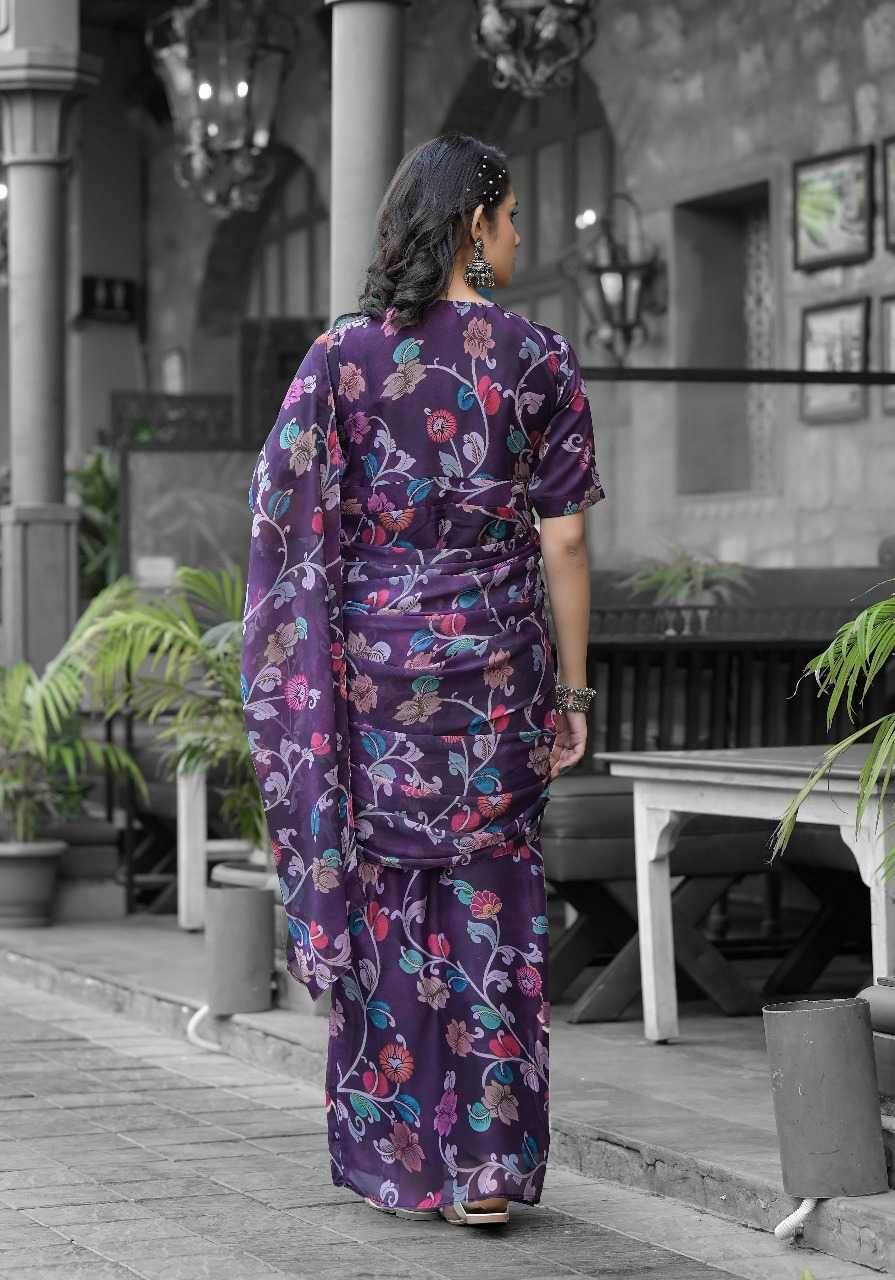 Georgette Designer Ready To Wear Saree - MYLUXURY LANE ENTERPRISE