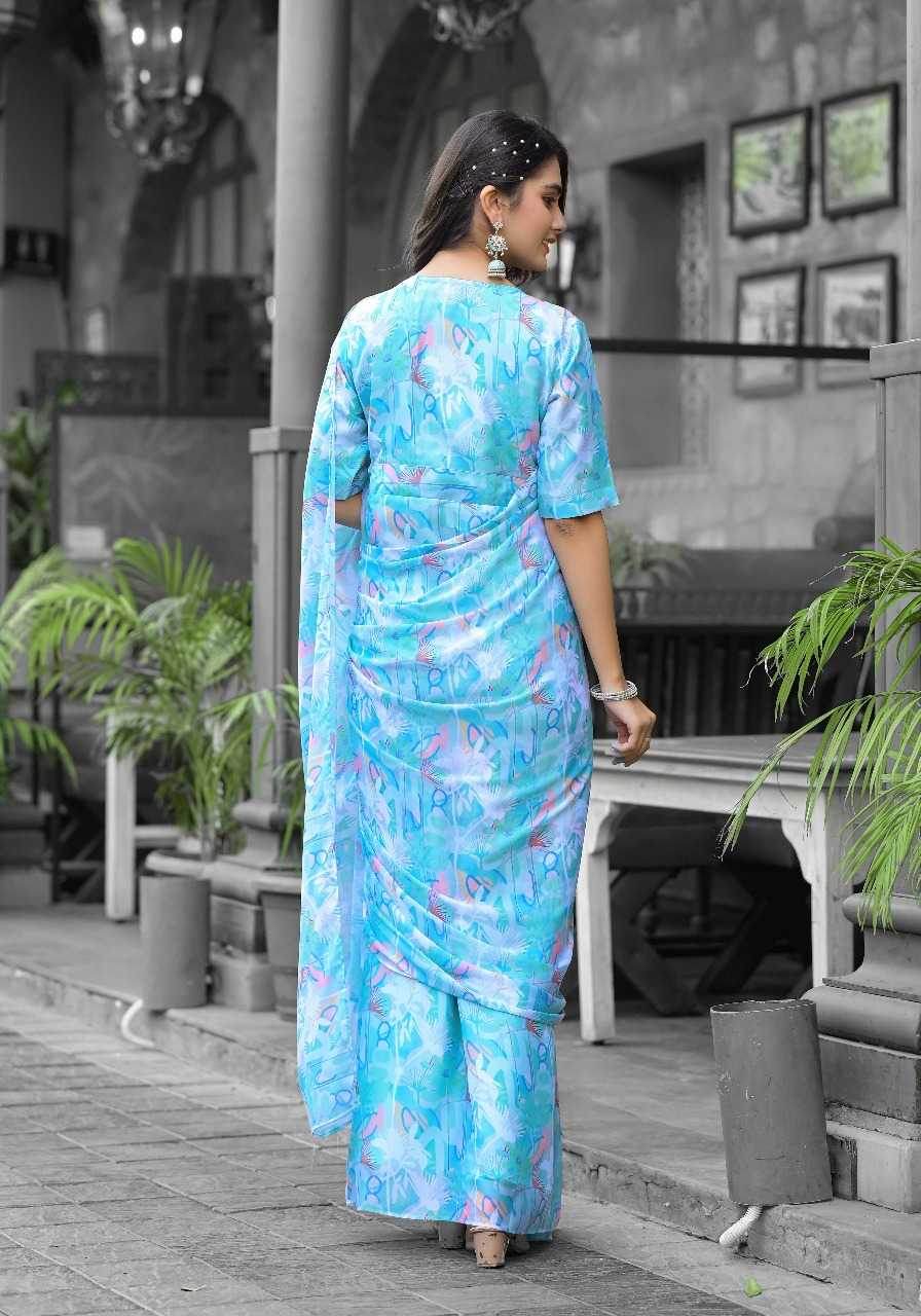 Georgette Designer Ready To Wear Saree - MYLUXURY LANE ENTERPRISE