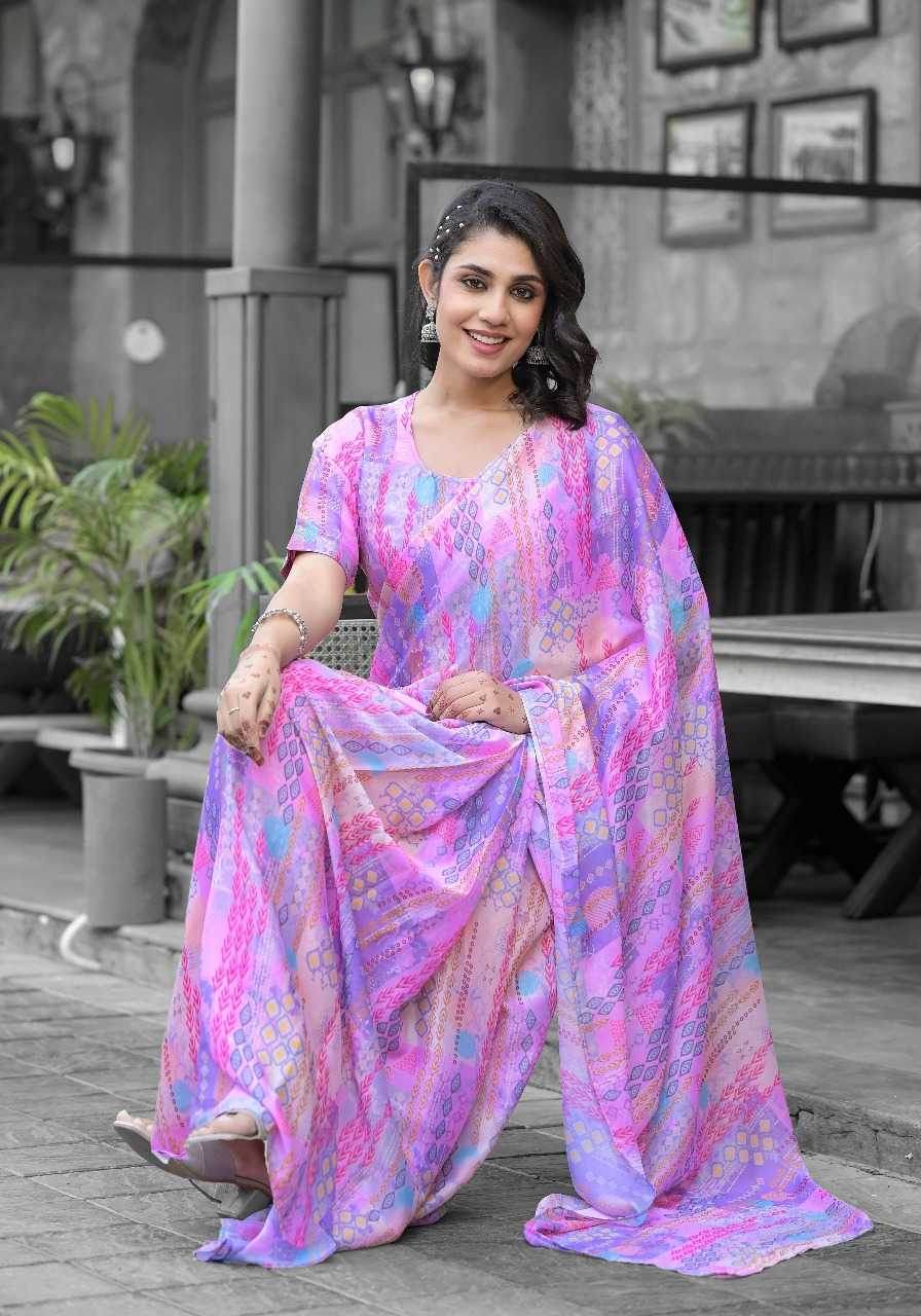 Georgette Designer Ready To Wear Saree - MYLUXURY LANE ENTERPRISE