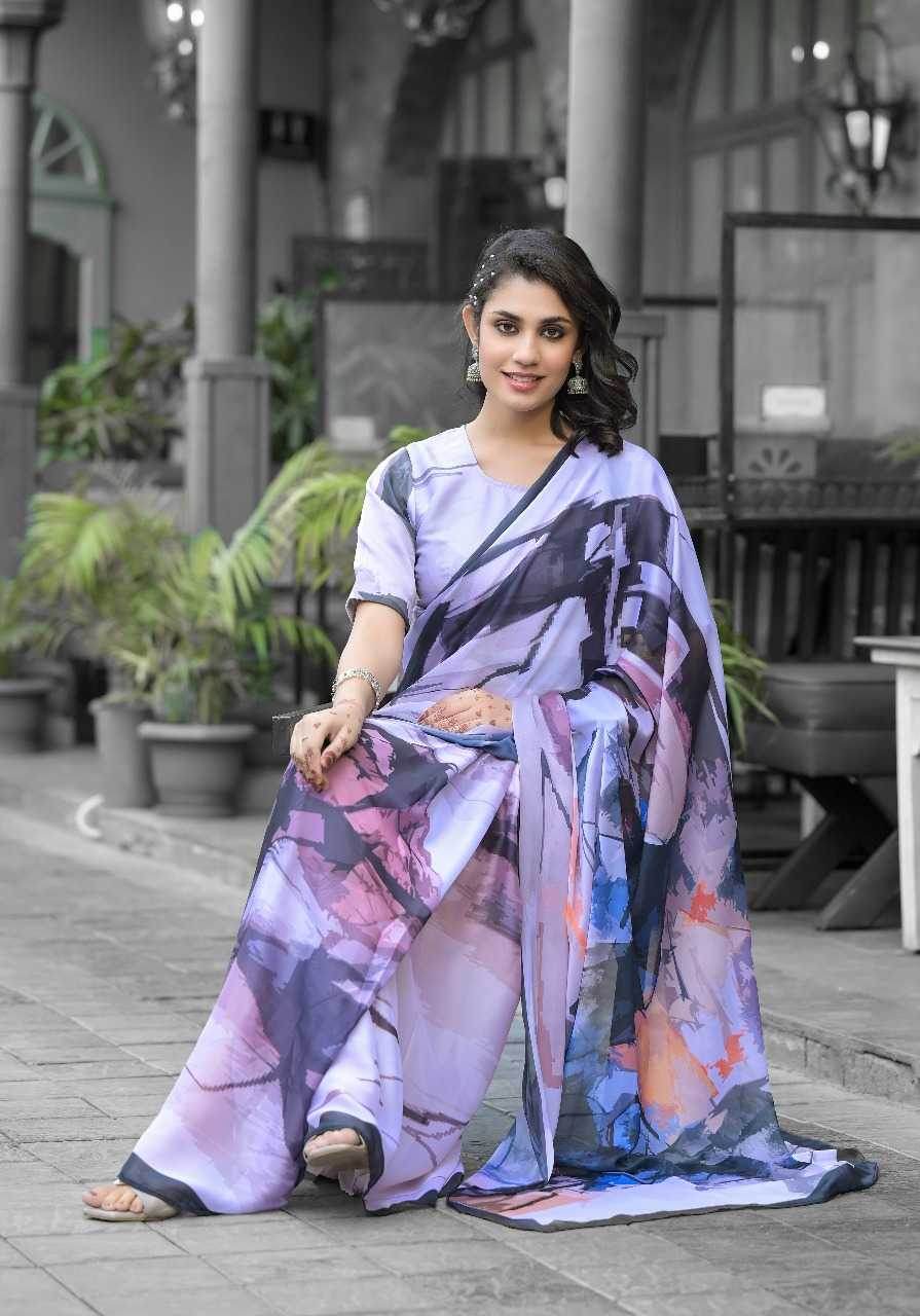 Georgette Designer Ready To Wear Saree - MYLUXURY LANE ENTERPRISE