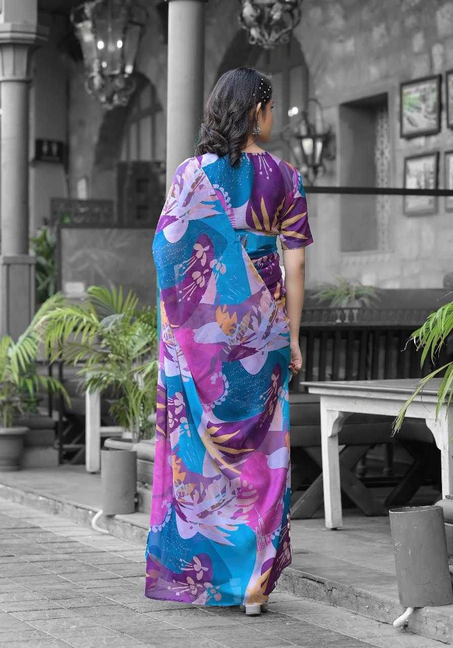 Georgette Designer Ready To Wear Saree - MYLUXURY LANE ENTERPRISE