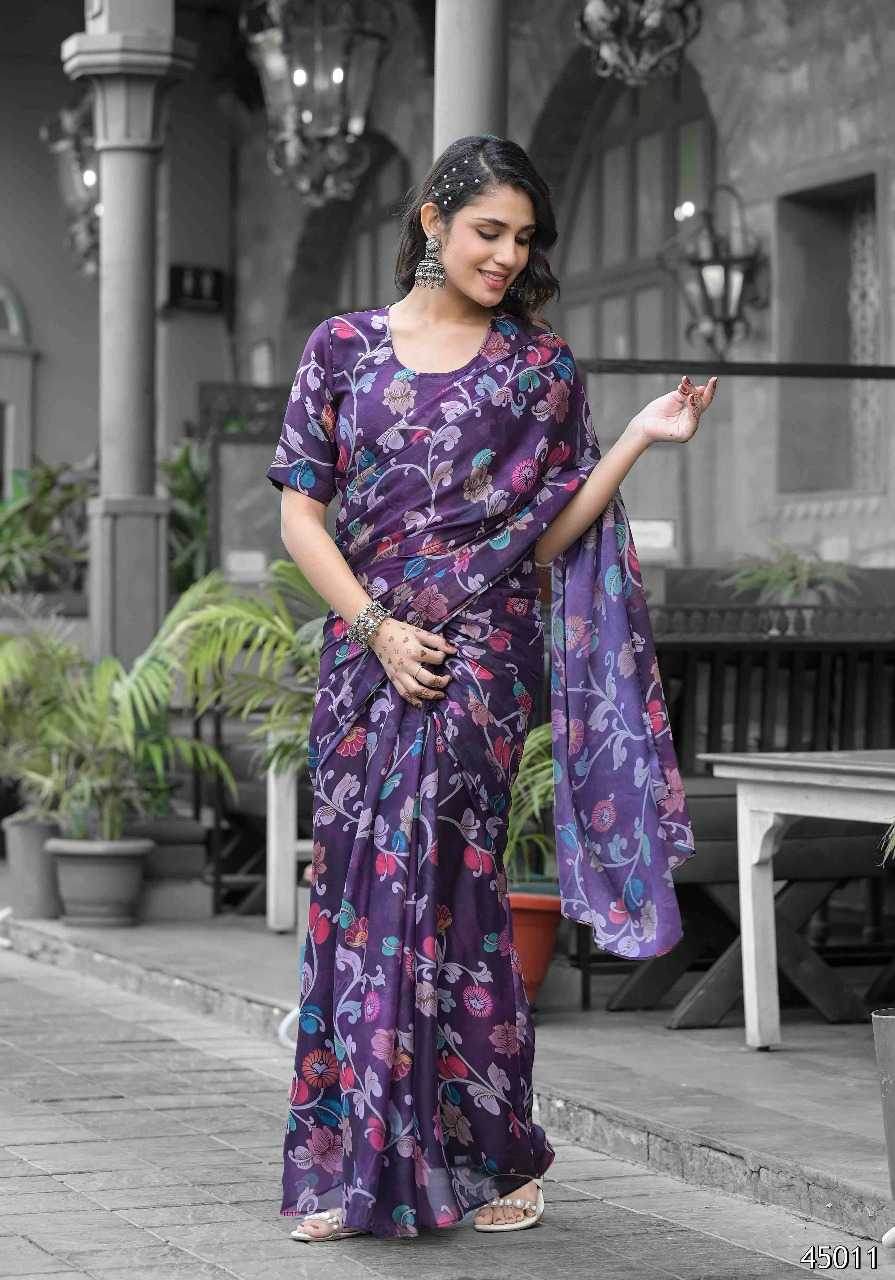 Georgette Designer Ready To Wear Saree - MYLUXURY LANE ENTERPRISE