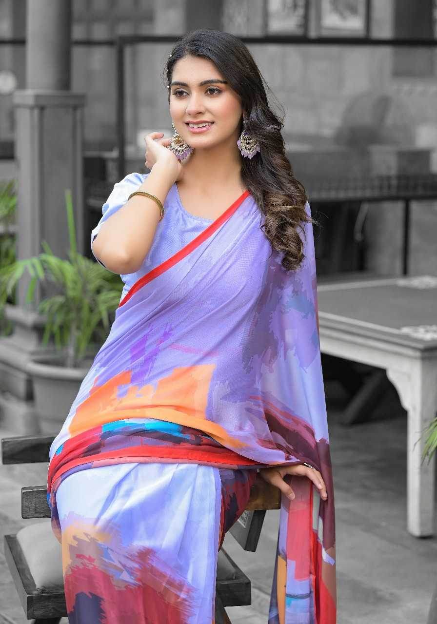 Georgette Designer Ready To Wear Saree - MYLUXURY LANE ENTERPRISE