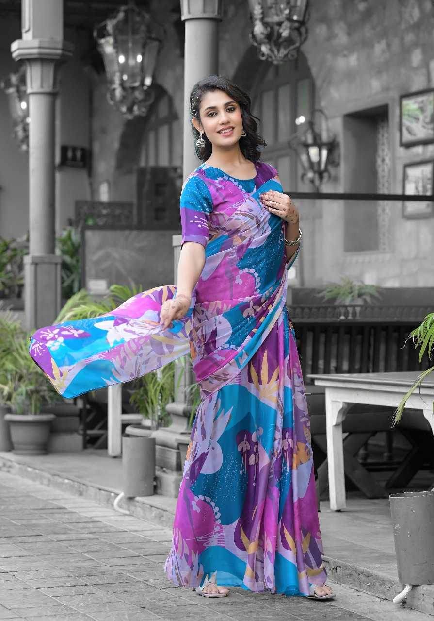 Georgette Designer Ready To Wear Saree - MYLUXURY LANE ENTERPRISE