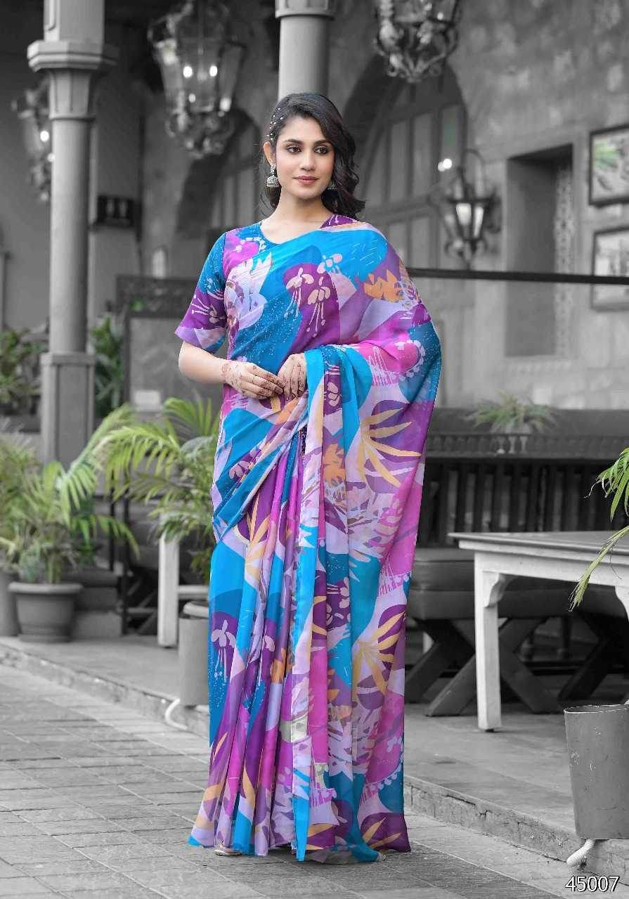 Georgette Designer Ready To Wear Saree - MYLUXURY LANE ENTERPRISE