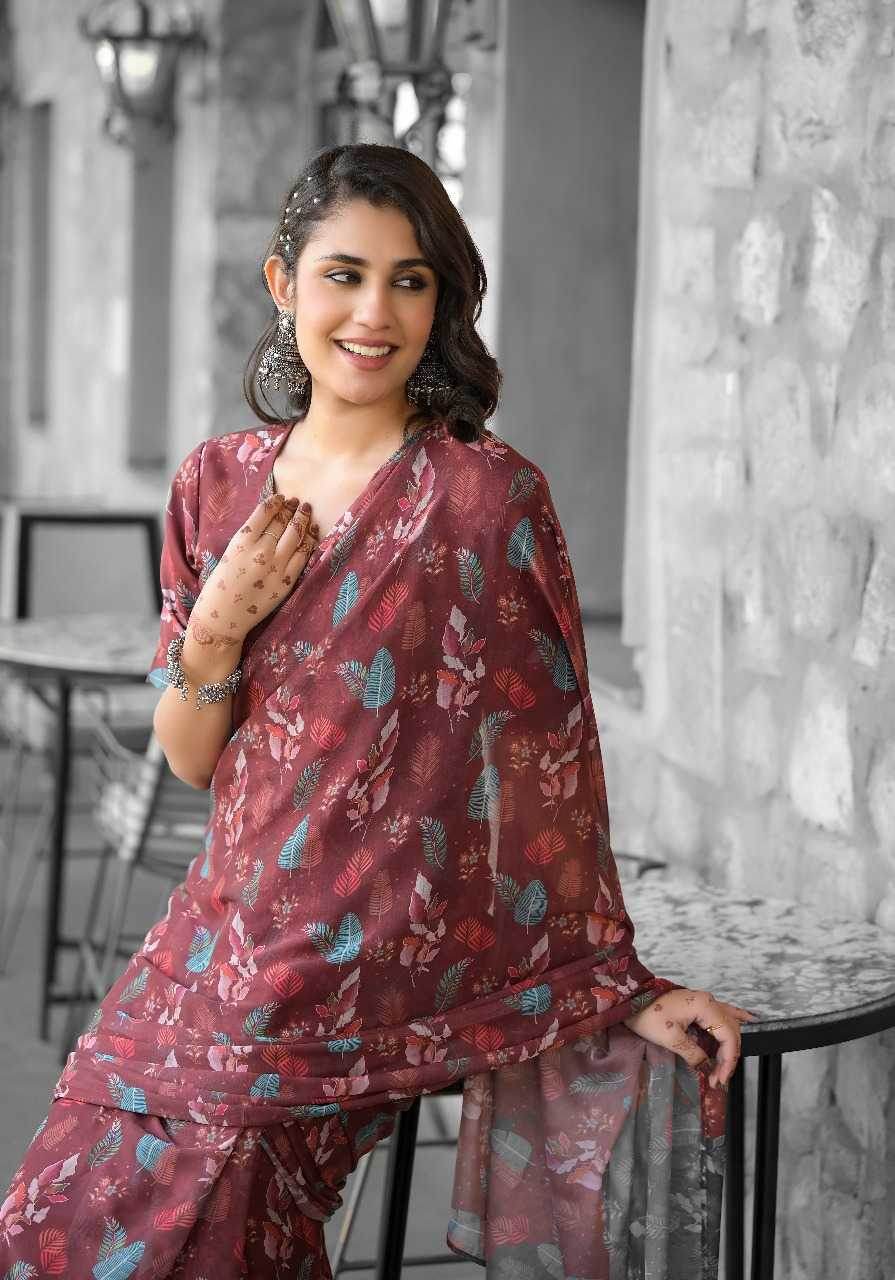 Georgette Designer Ready To Wear Saree - MYLUXURY LANE ENTERPRISE