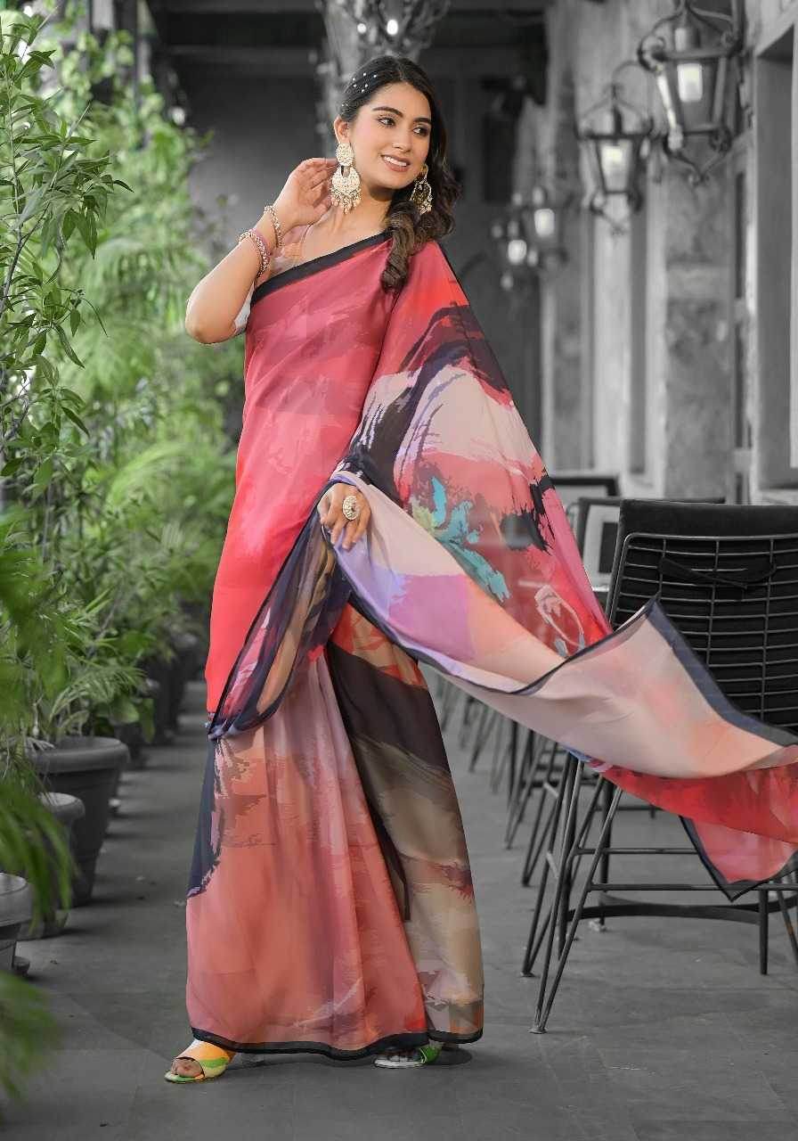 Georgette Designer Ready To Wear Saree - MYLUXURY LANE ENTERPRISE