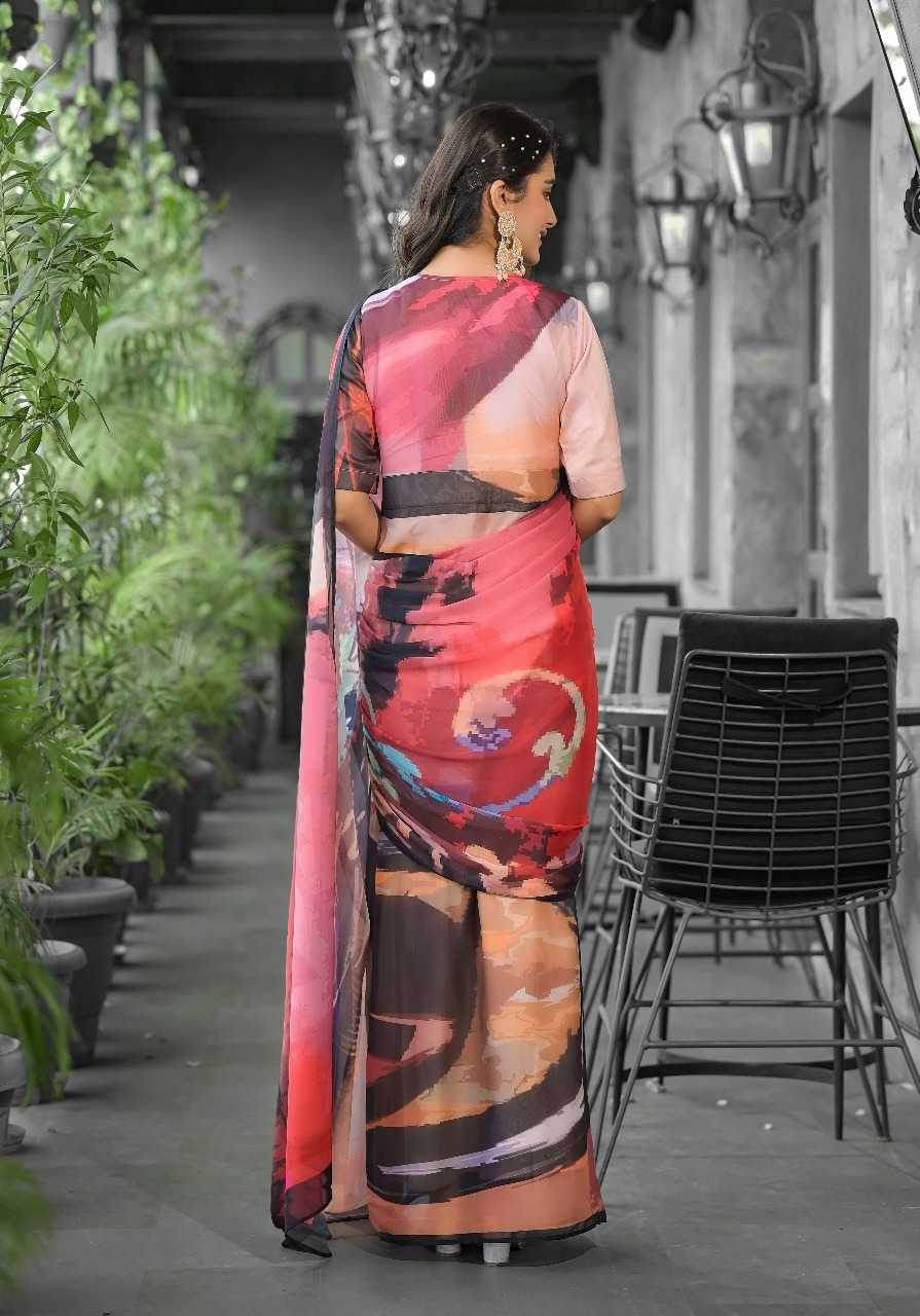 Georgette Designer Ready To Wear Saree - MYLUXURY LANE ENTERPRISE