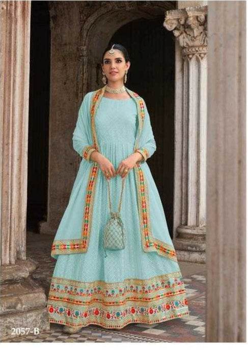 Embroidery Anarkali Gown - MYLUXURY LANE ENTERPRISE