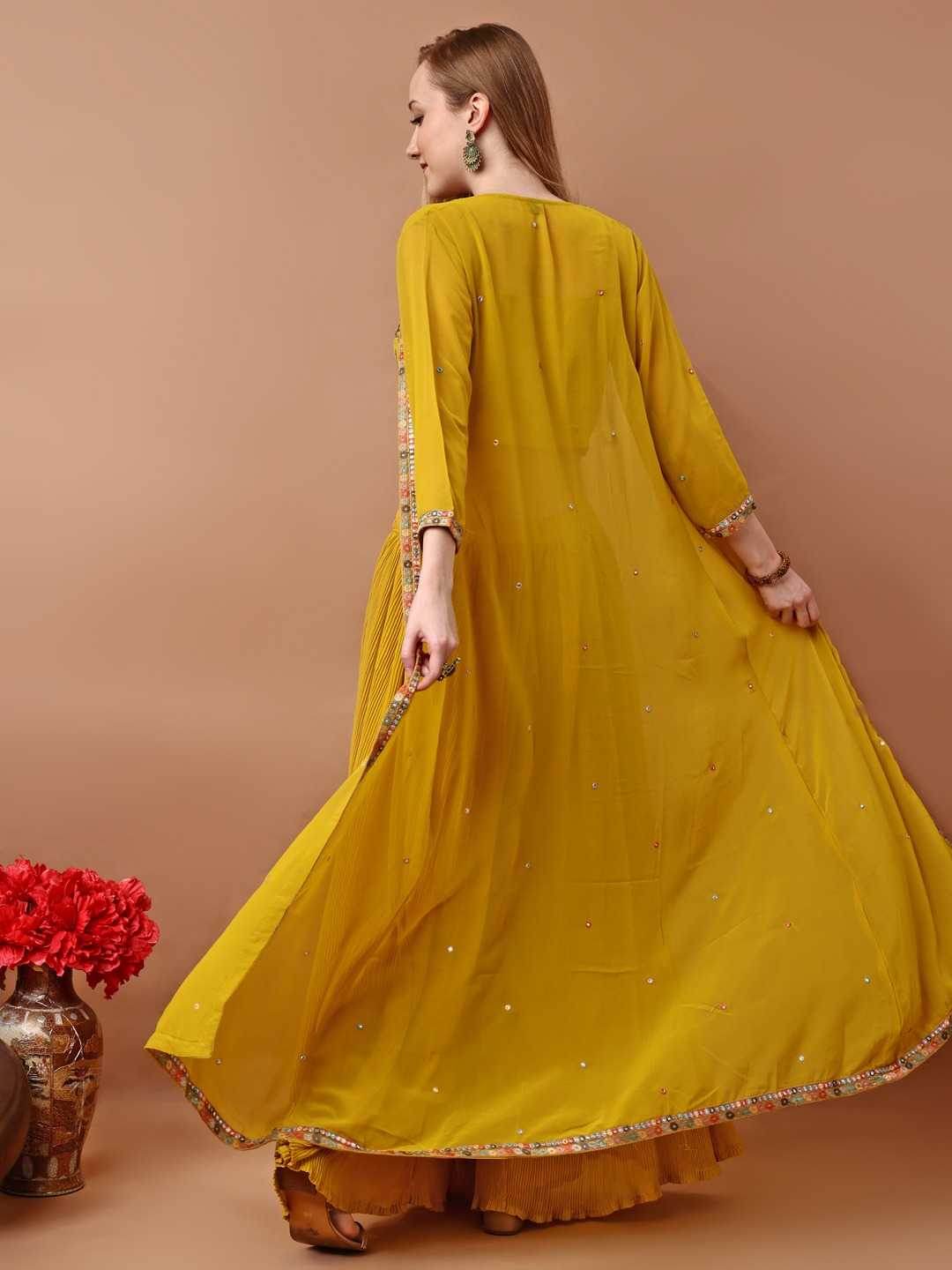 Embroidered Indo-Western Jacket Style Lehenga for Women - MYLUXURY LANE ENTERPRISE