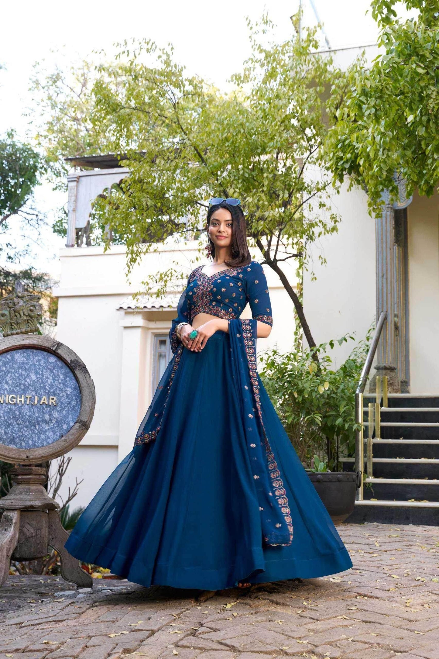 Stylish Georgette Lehenga with Elegant Dupatta and Blouse - MYLUXURY LANE ENTERPRISE