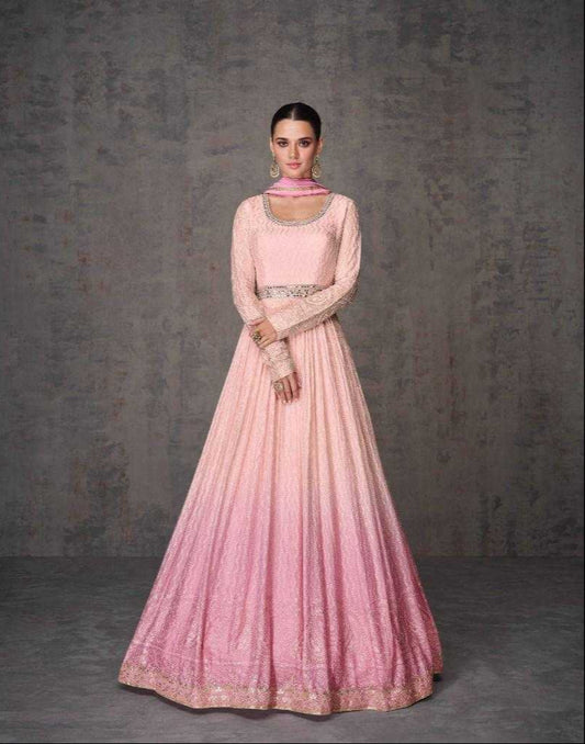 Georgette   Anarkali Party Gown