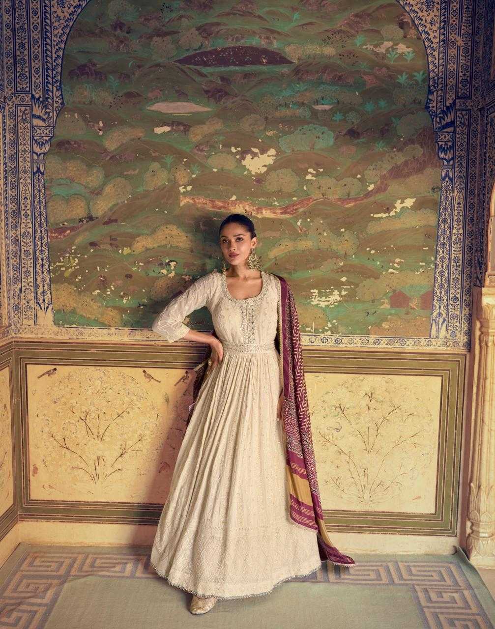 Georgette   Embroidery s Anarkali Gown Long Gown