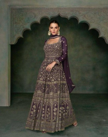 Georgette Embroidery  Anarkali  Long Gown