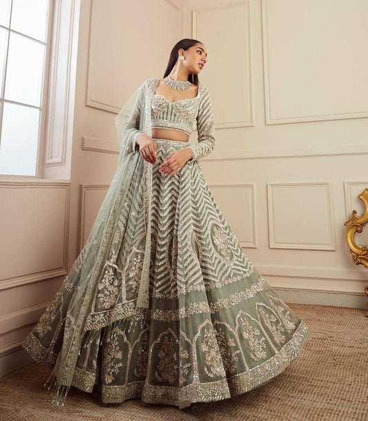 Elegant Zari Work Lehenga with Heavy Sequence Design