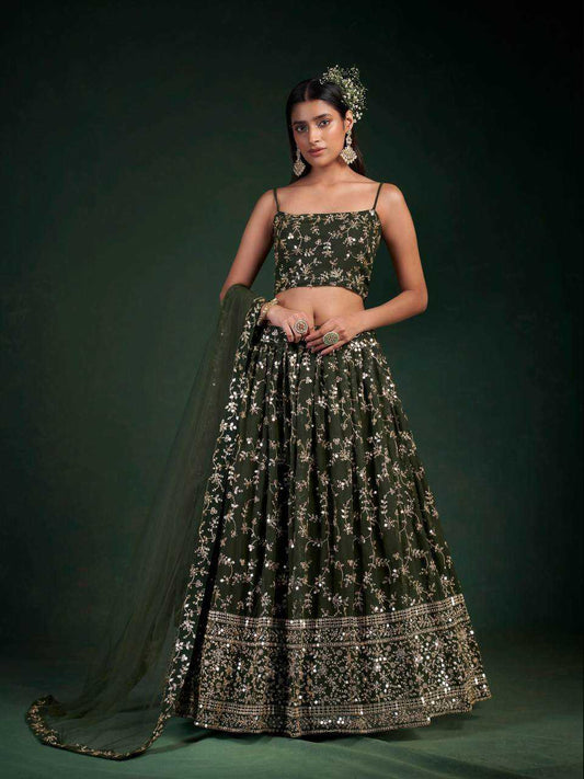 Georgette  Sequins Engagement Outfit