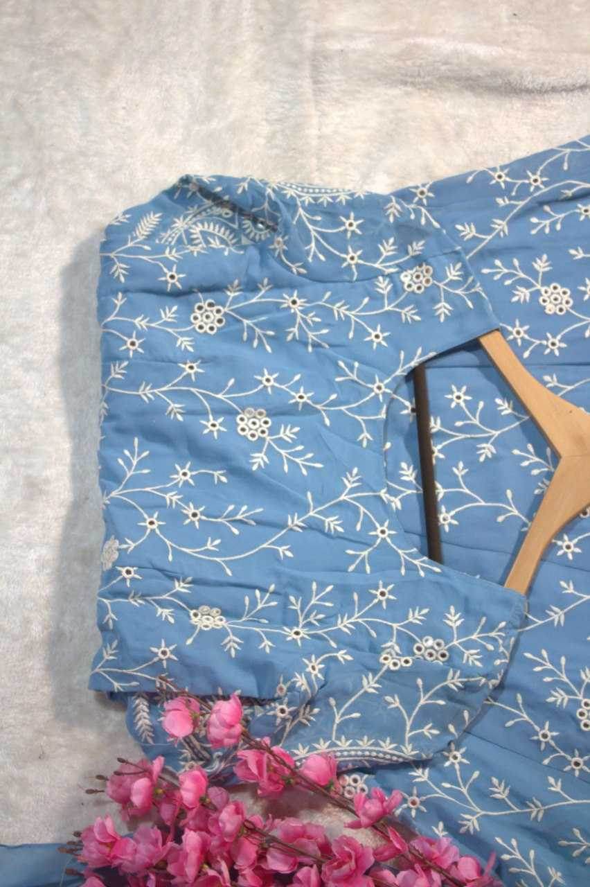 Georgette Embroidery Anarkali Long Gowns Sequin Gown - MYLUXURY LANE ENTERPRISE