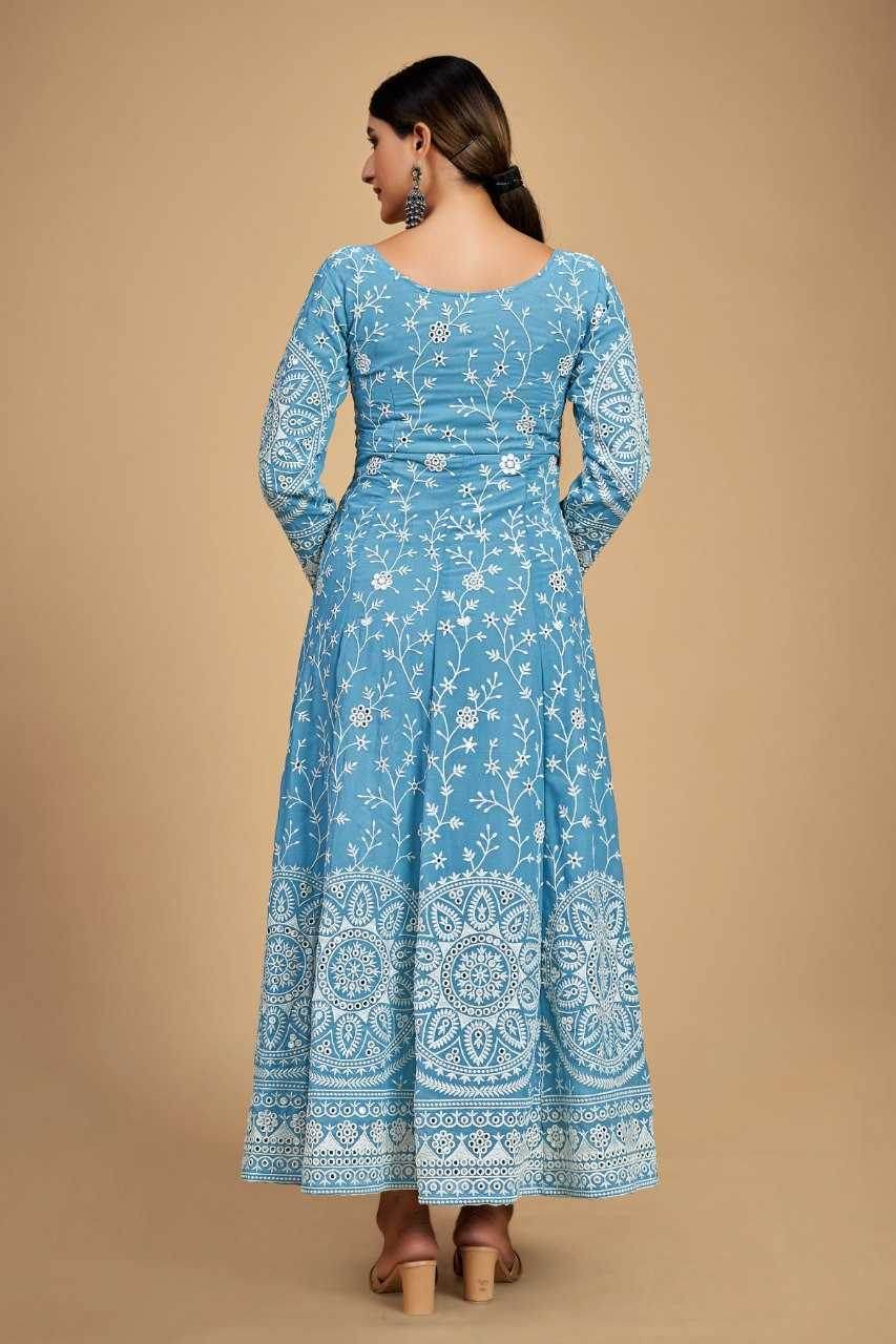 Georgette Embroidery Anarkali Long Gowns Sequin Gown - MYLUXURY LANE ENTERPRISE