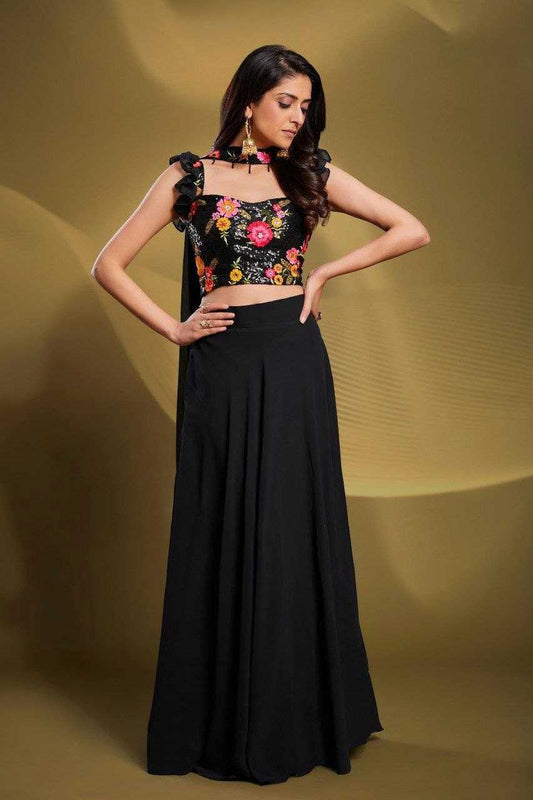 Georgette Indo-Western Lehenga