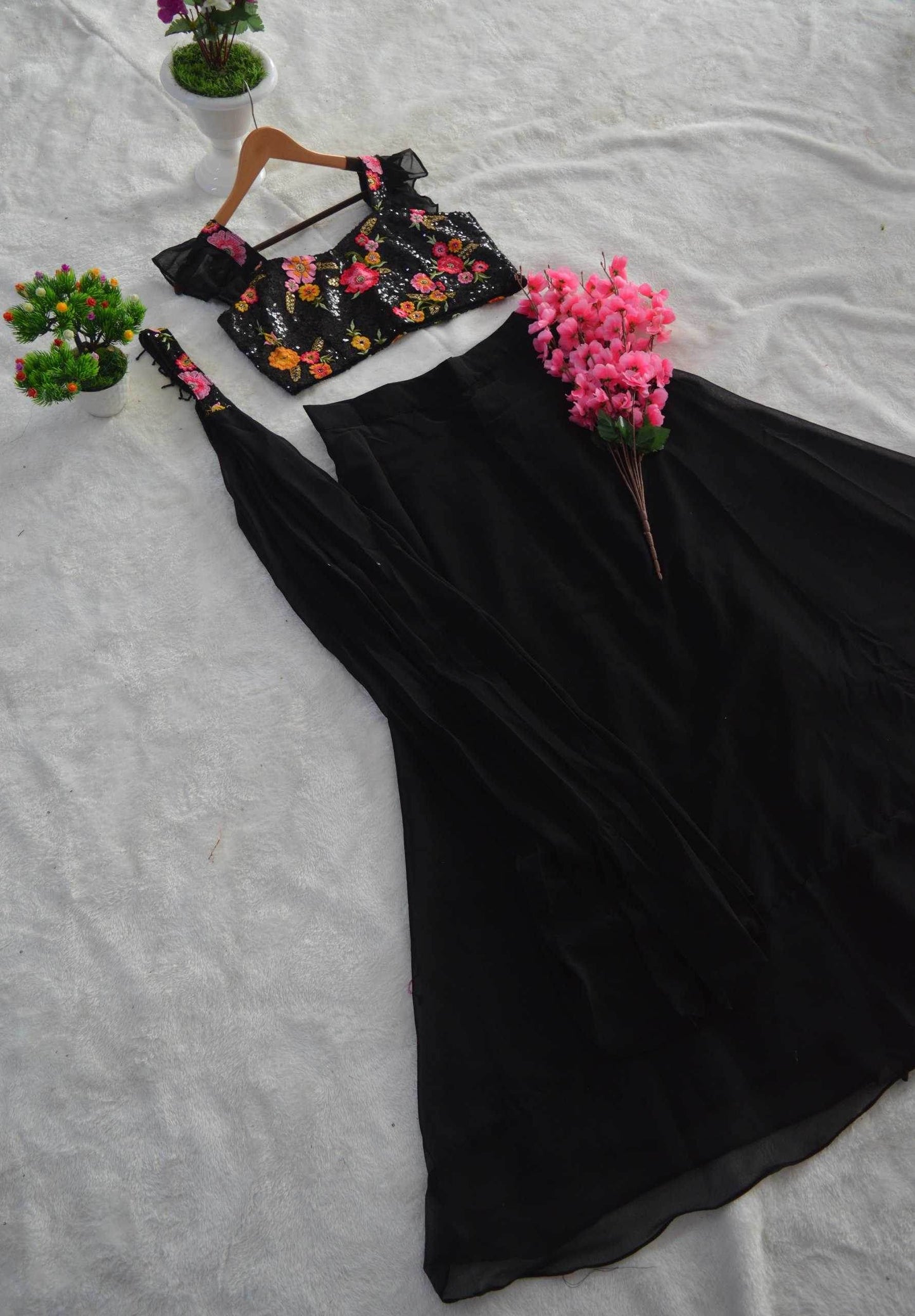 Georgette Indo-Western Lehenga - MYLUXURY LANE ENTERPRISE