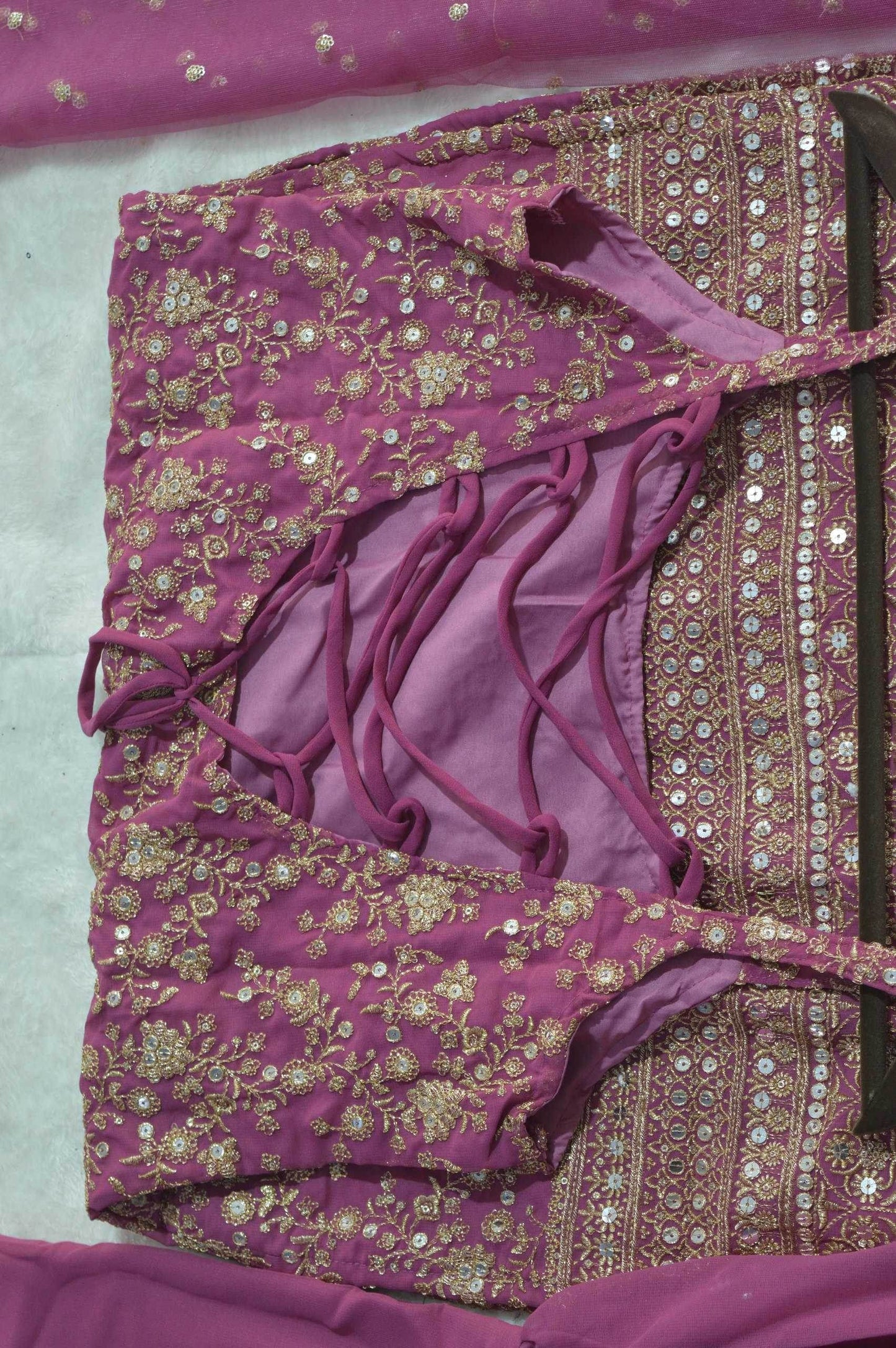 Georgette Sharara Salwar Embroidery Suit - MYLUXURY LANE ENTERPRISE