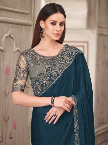 Georgette Satin  Saree