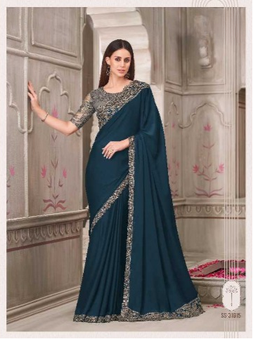 Georgette Satin  Saree