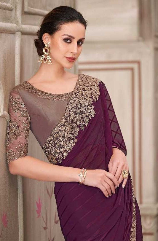 Georgette Silk  Saree