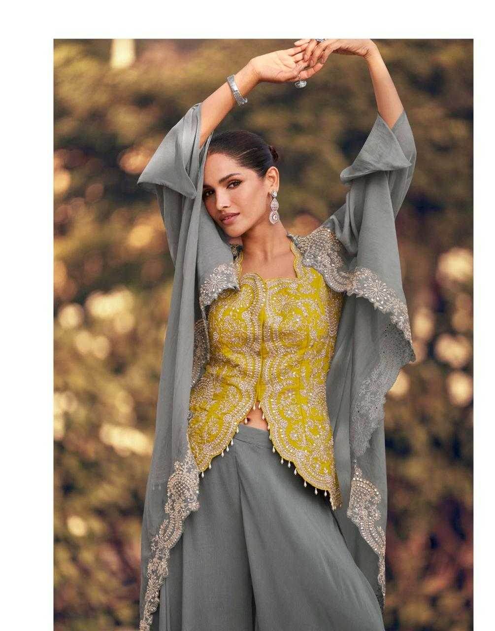 Heavy Chinnon Indo Western Ladies Silk Party wear suit - MYLUXURY LANE ENTERPRISE