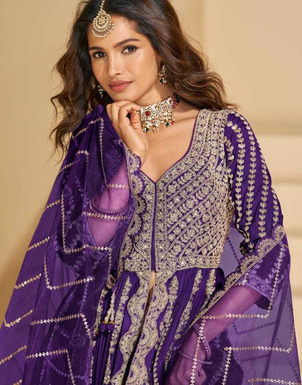 Heavy Chinnon Silk Embroidered Gown - MYLUXURY LANE ENTERPRISE