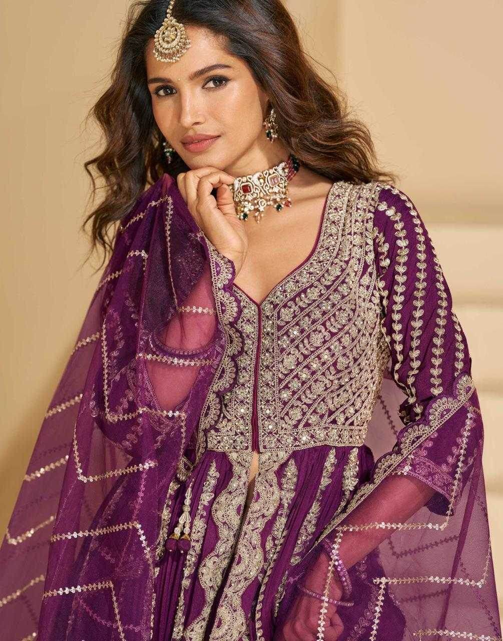 Heavy Chinnon Silk Embroidered Gown - MYLUXURY LANE ENTERPRISE