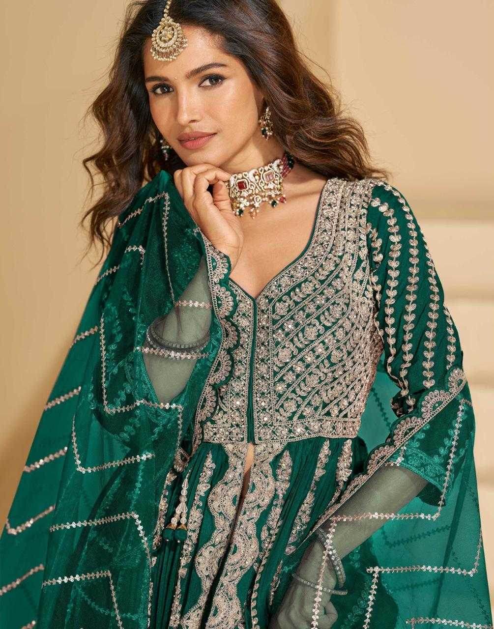 Heavy Chinnon Silk Embroidered Gown - MYLUXURY LANE ENTERPRISE