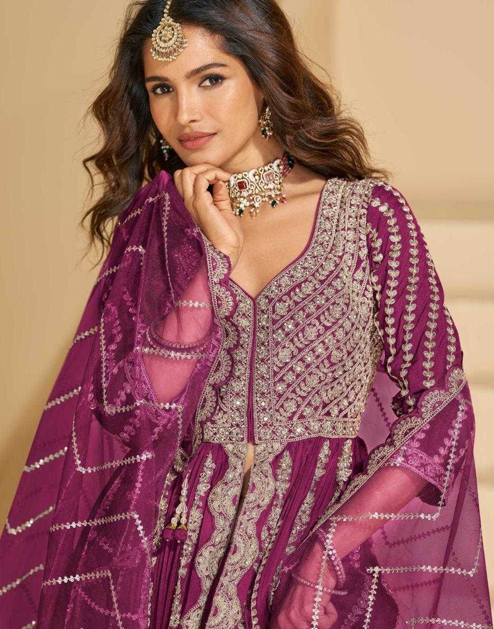 Heavy Chinnon Silk Embroidered Gown - MYLUXURY LANE ENTERPRISE