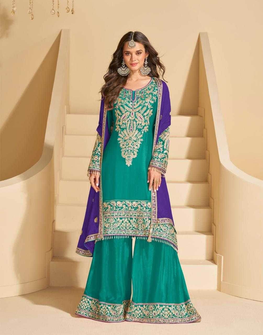 Heavy Chinnon Silk t Embroidered Suits - MYLUXURY LANE ENTERPRISE
