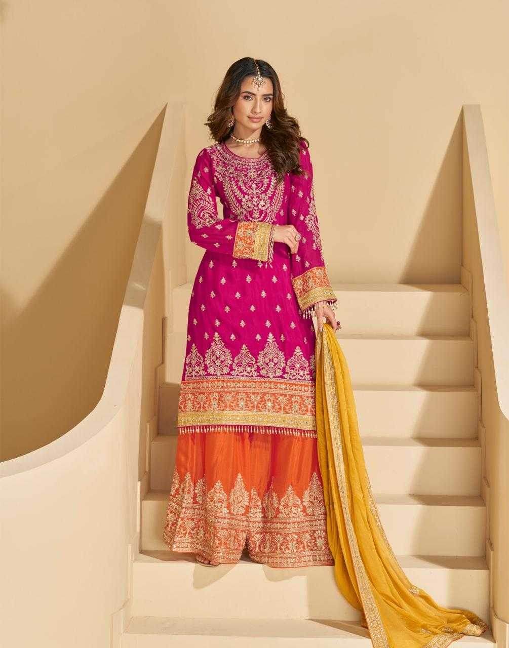 Heavy Chinnon Silk t Embroidered Suits - MYLUXURY LANE ENTERPRISE