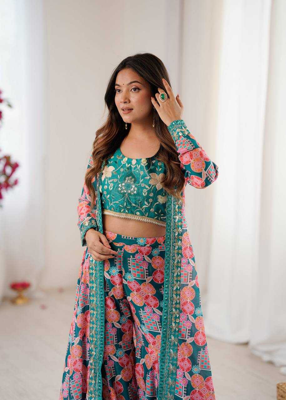 Heavy Muslin  Sharara Salwar Suits Indo Western Dresses