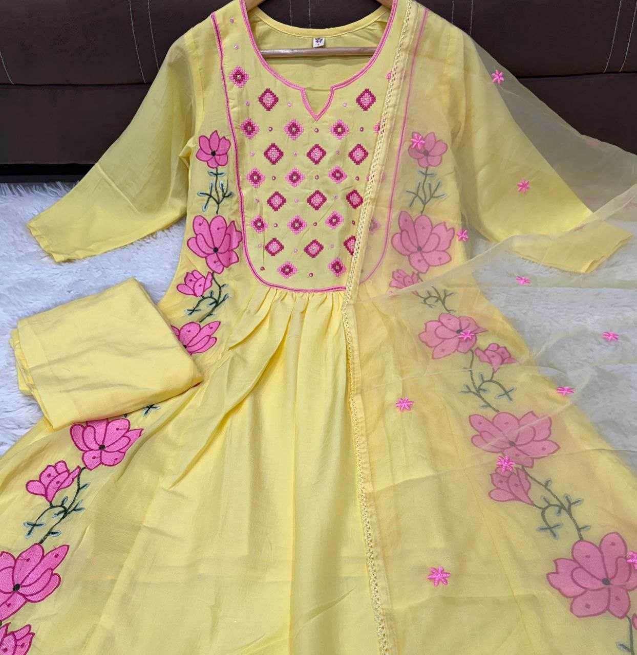 Heavy Parampara Embroidery Ladies Silk Suit - MYLUXURY LANE ENTERPRISE