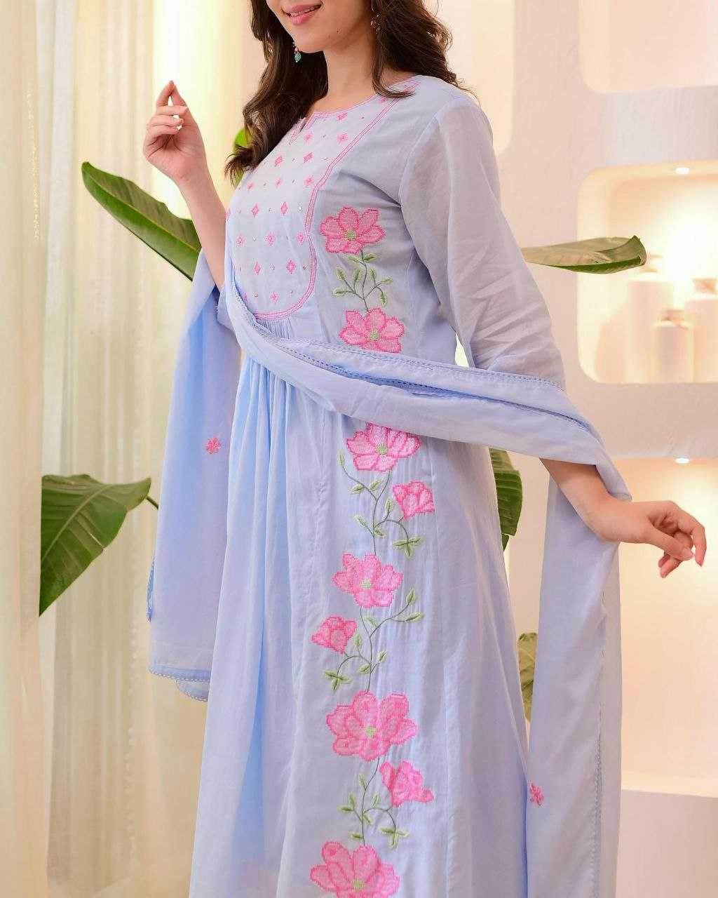 Heavy Parampara Embroidery Ladies Silk Suit - MYLUXURY LANE ENTERPRISE