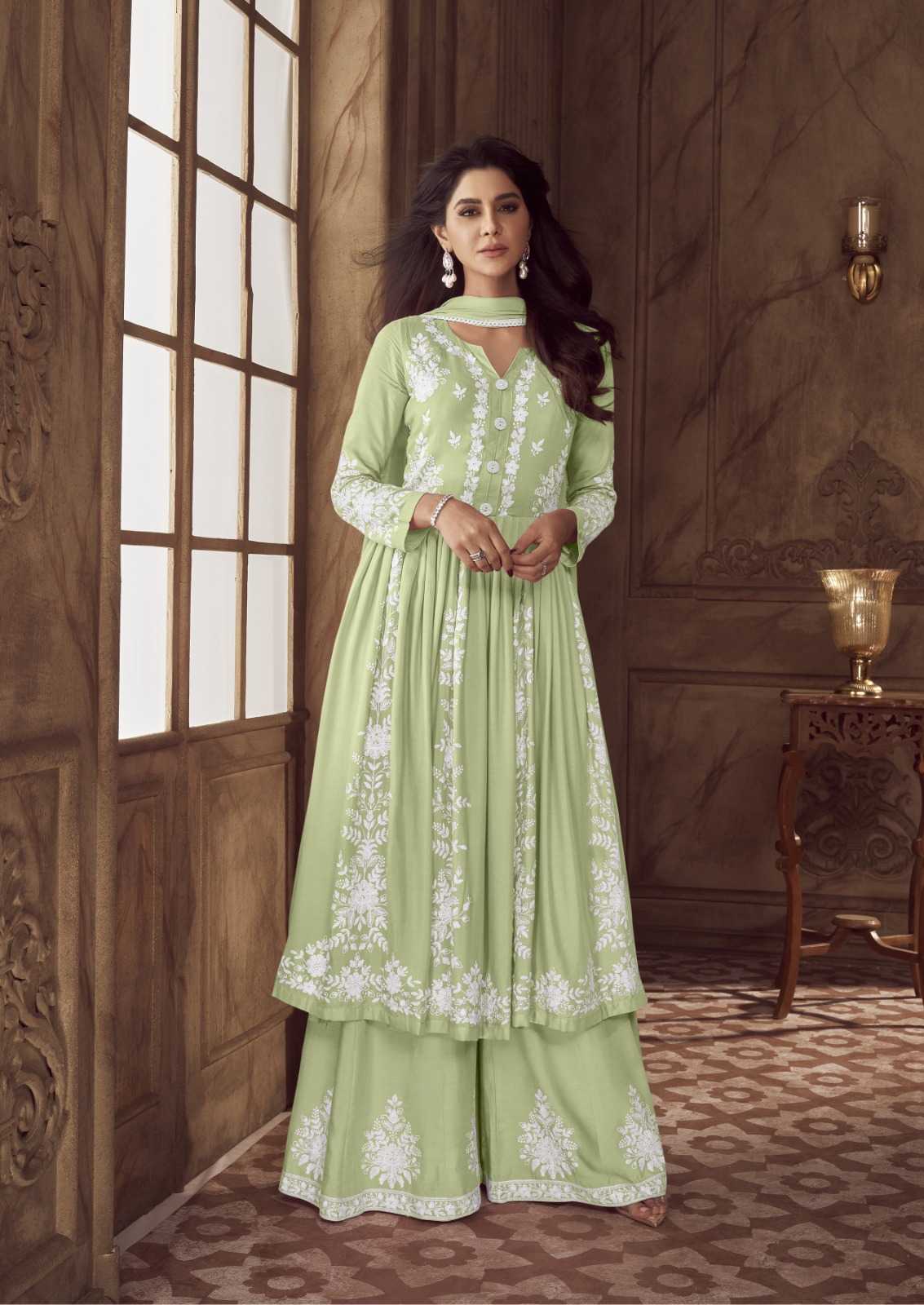 Heavy Rayon Palazzo Suit Gown Dresses