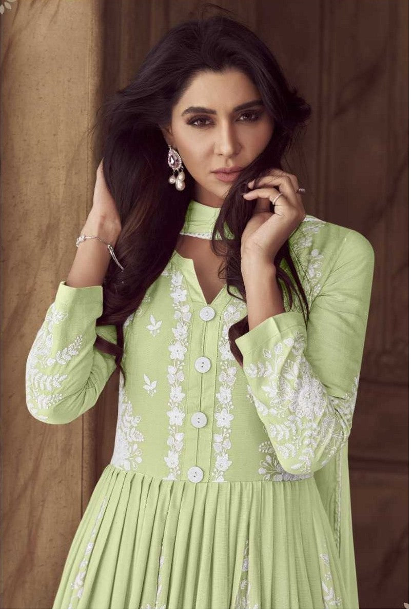 Heavy Rayon Palazzo Suit Gown Dresses