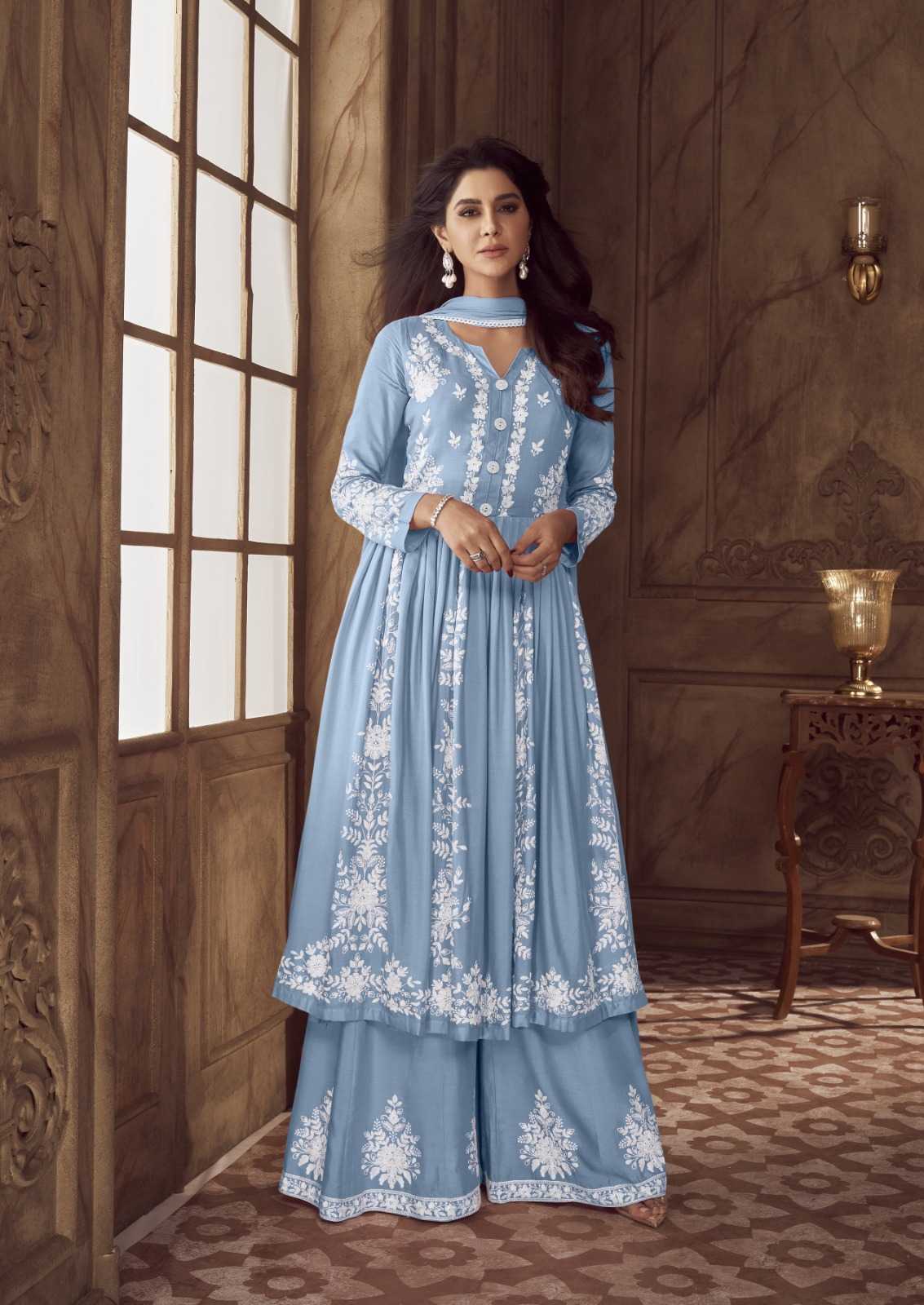 Heavy Rayon Palazzo Suit Gown Dresses